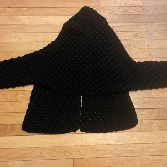 Behnaz Sarafpour popcorn handknit shrug in black wool & cotton - Picture 5 of 9